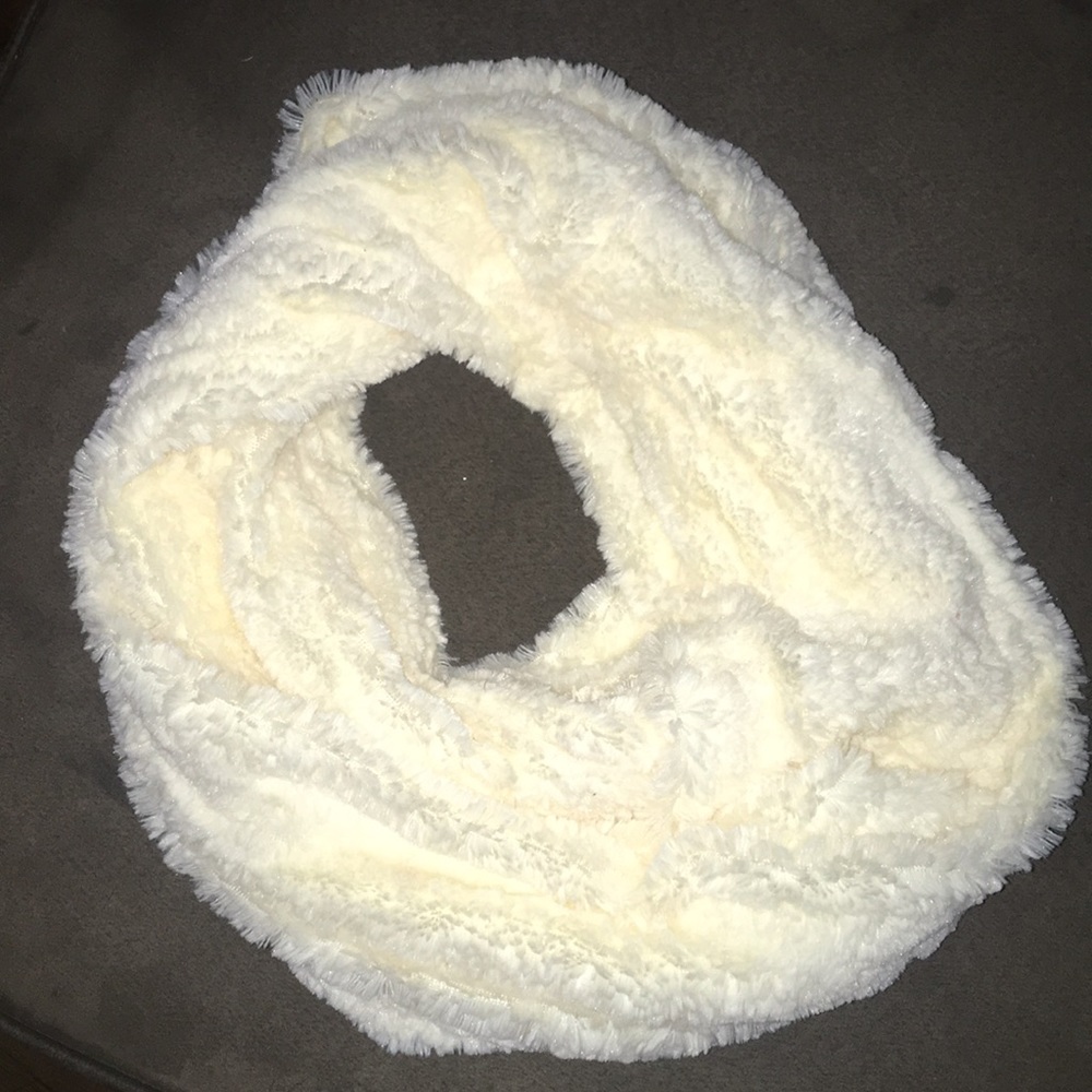 Faux fur infinity scarf.